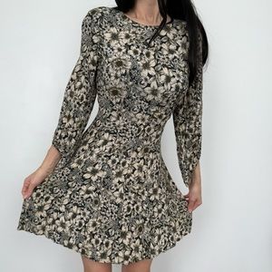 Zara green floral mini dress size XS